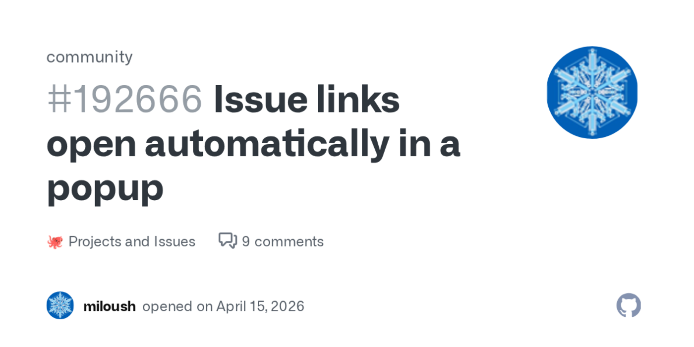 github unwanted ux change issue links now open in a popup
