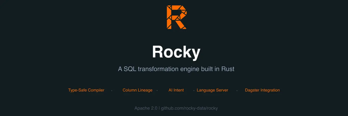 show hn rocky rust sql engine with branches replay column lineage