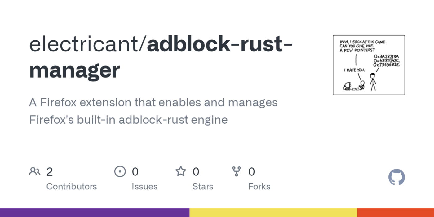 show hn adblockrust manager firefox extension to enable the brave ad blocker