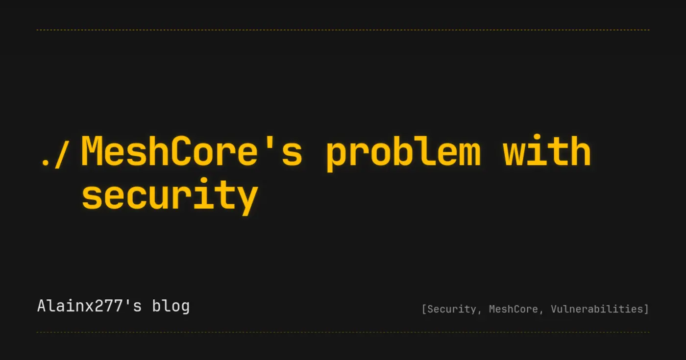 meshcorex27s problem with security