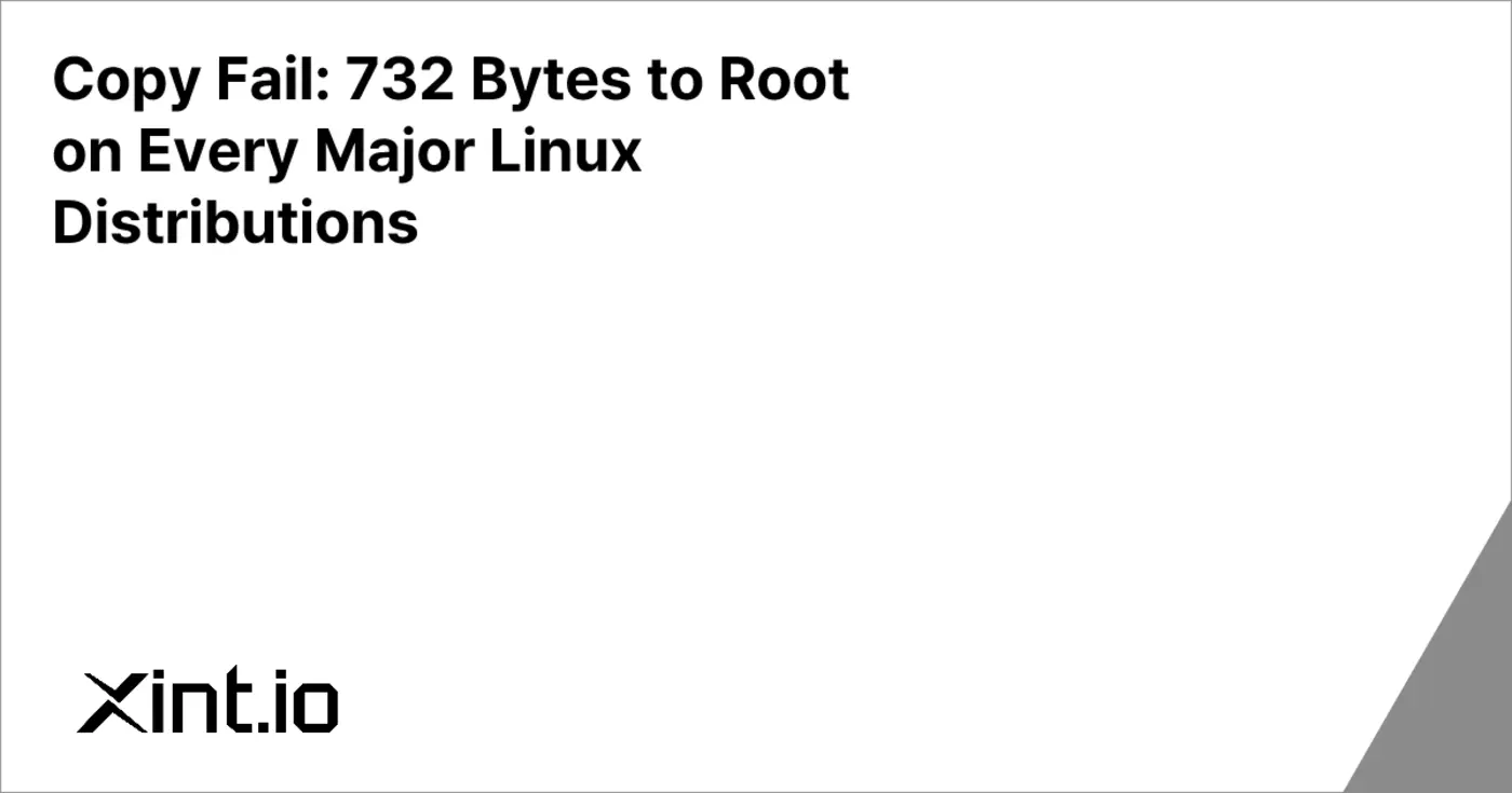 copy fail 732 bytes to root on every major linux distributions