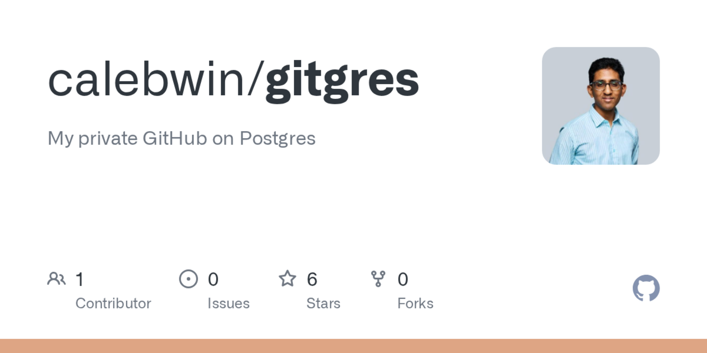 show hn my private github on postgres