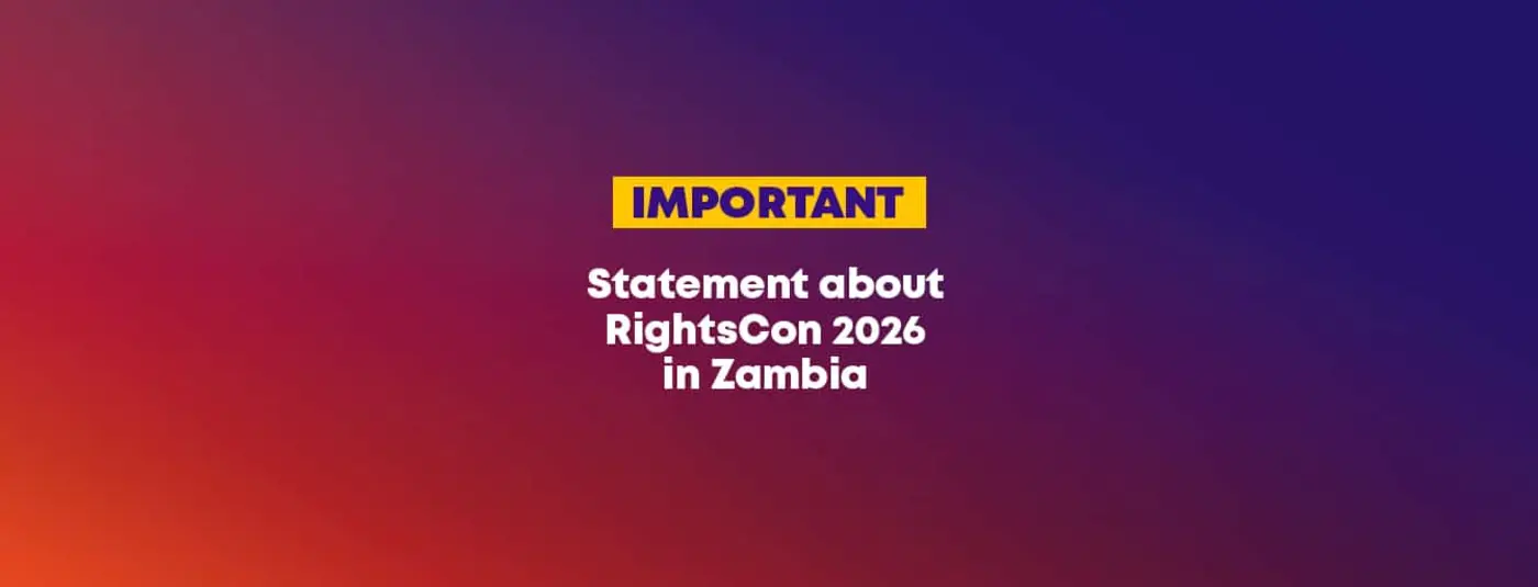 a statement about why rightscon 2026 will not take place in zambia