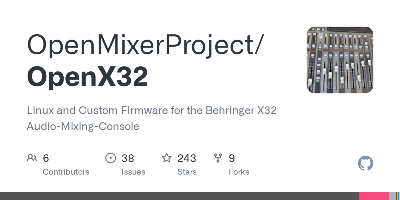 openx32 open linux kernel for behringer x32 mixer