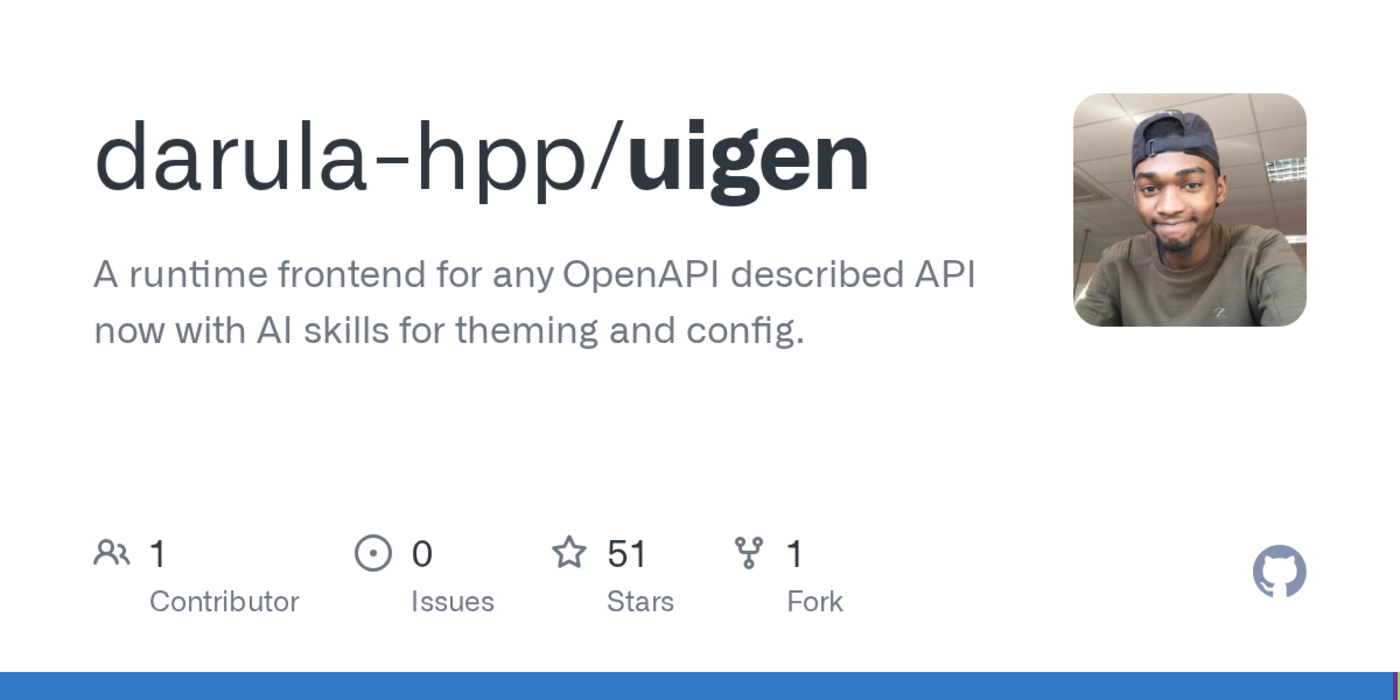 show hn uigen runtime front end for any openapi spec with ai skills