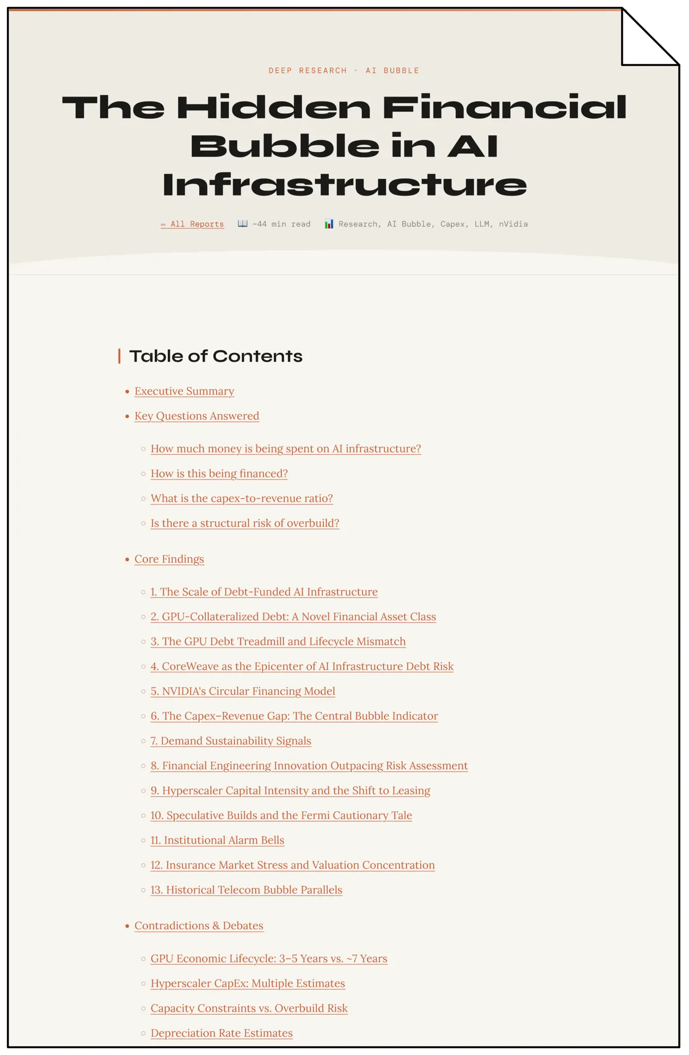 the hiddn financial bubble in ai infrastructure pdf