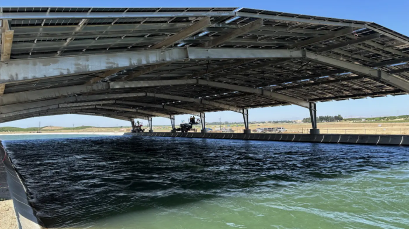solar on canals reduces water evaporation by 70 and algae growth by 85