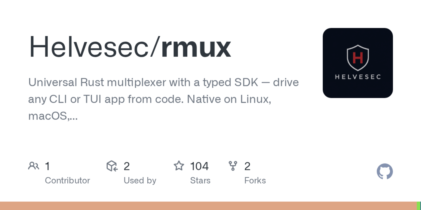 show hn rmux a programmable terminal multiplexer with a playwrightstyle sdk
