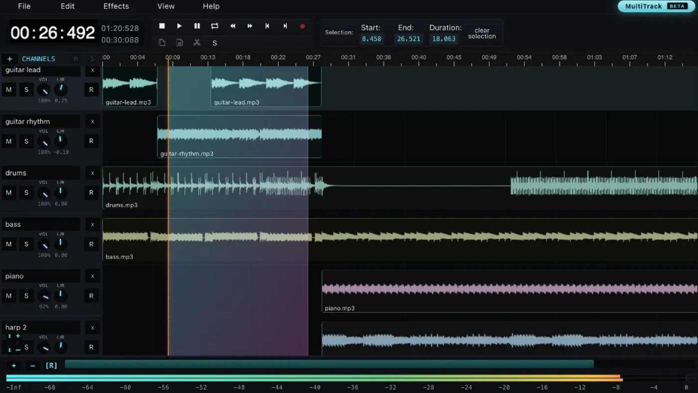 show hn audiomass a free opensource multitrack audio editor for the web