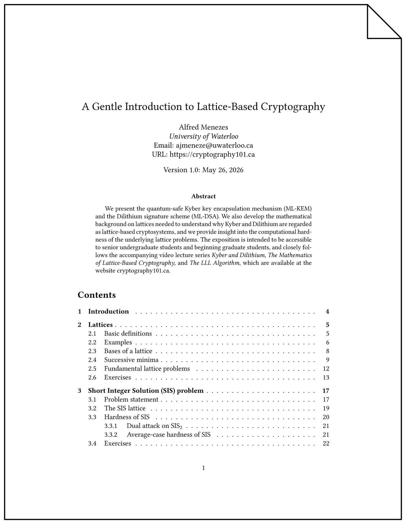 a gentle introduction to latticebased cryptography pdf