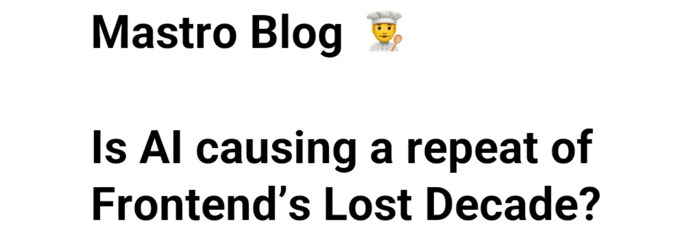 is ai causing a repeat of front endx27s lost decade