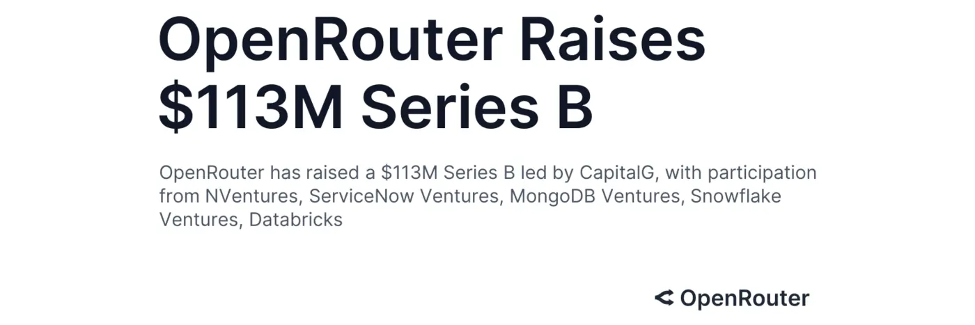 openrouter raises 113m series b