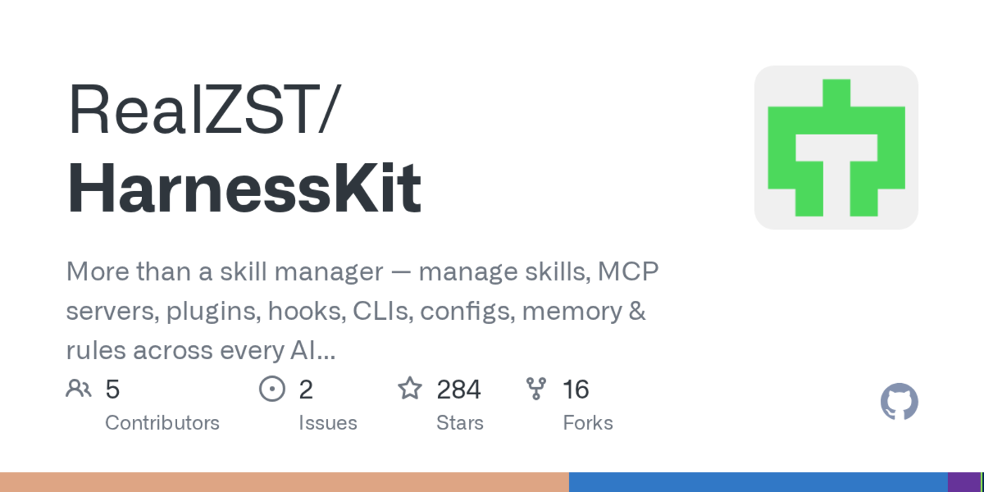 harnesskit manage skillsmcphookspluginsmemory across all your agents