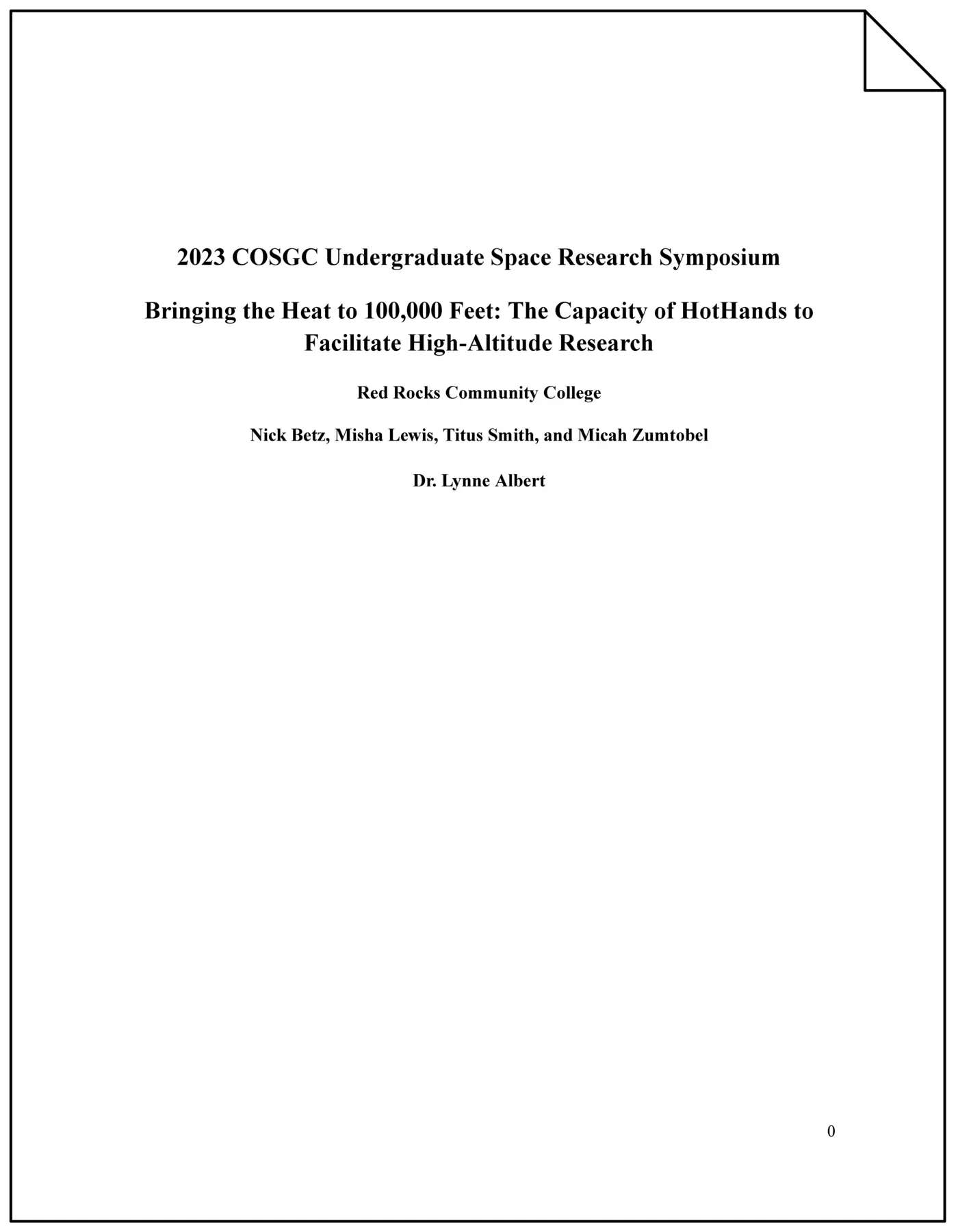 the capacity of hothands to facilitate highaltitude research 2023 pdf