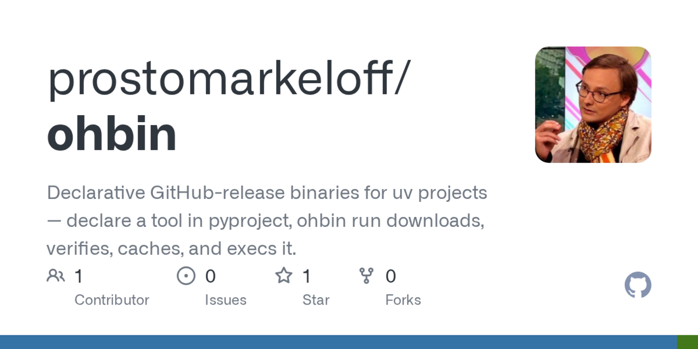 ohbin uv wrapper for installing tools from github