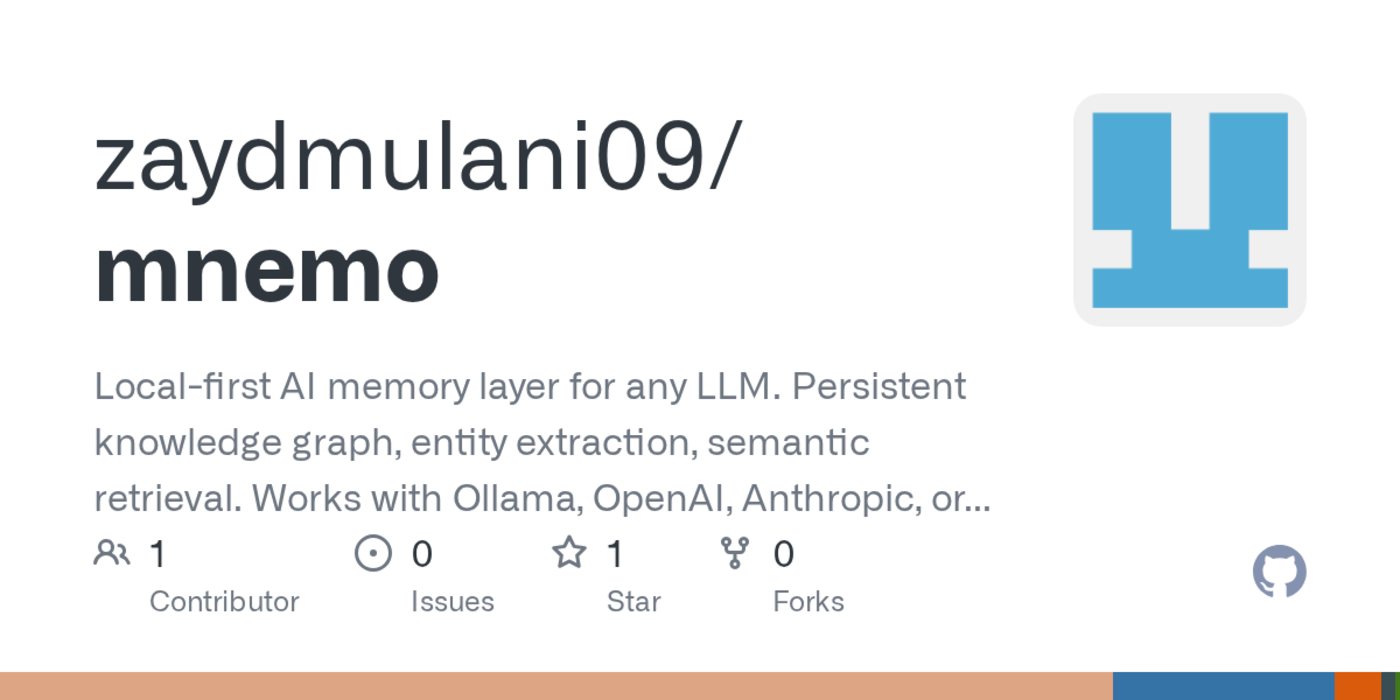 show hn mnemo localfirst ai memory layer for any llm rust sqlitepetgraph