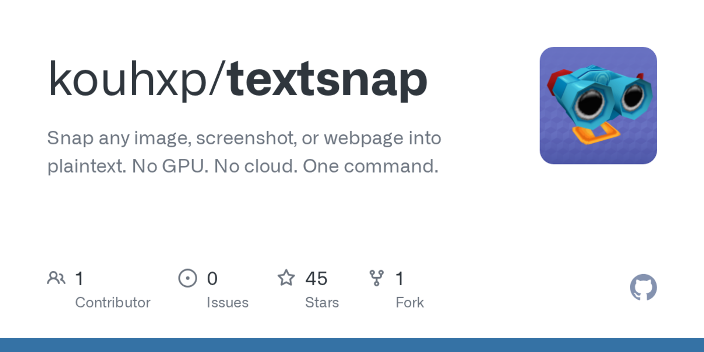 show hn localfirst fast cpu image to text for screenshots pdfs webpages