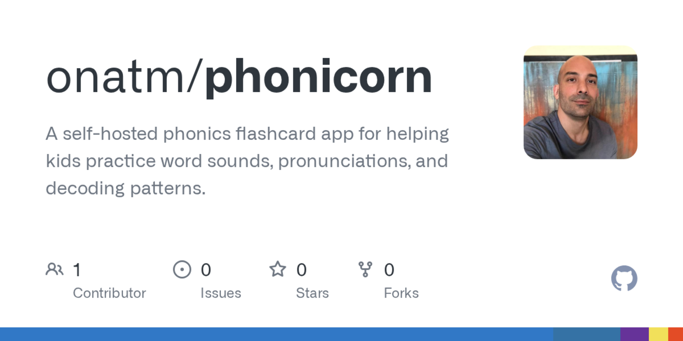 phonicorn a selfhosted phonics flashcard app for kids practice word sounds
