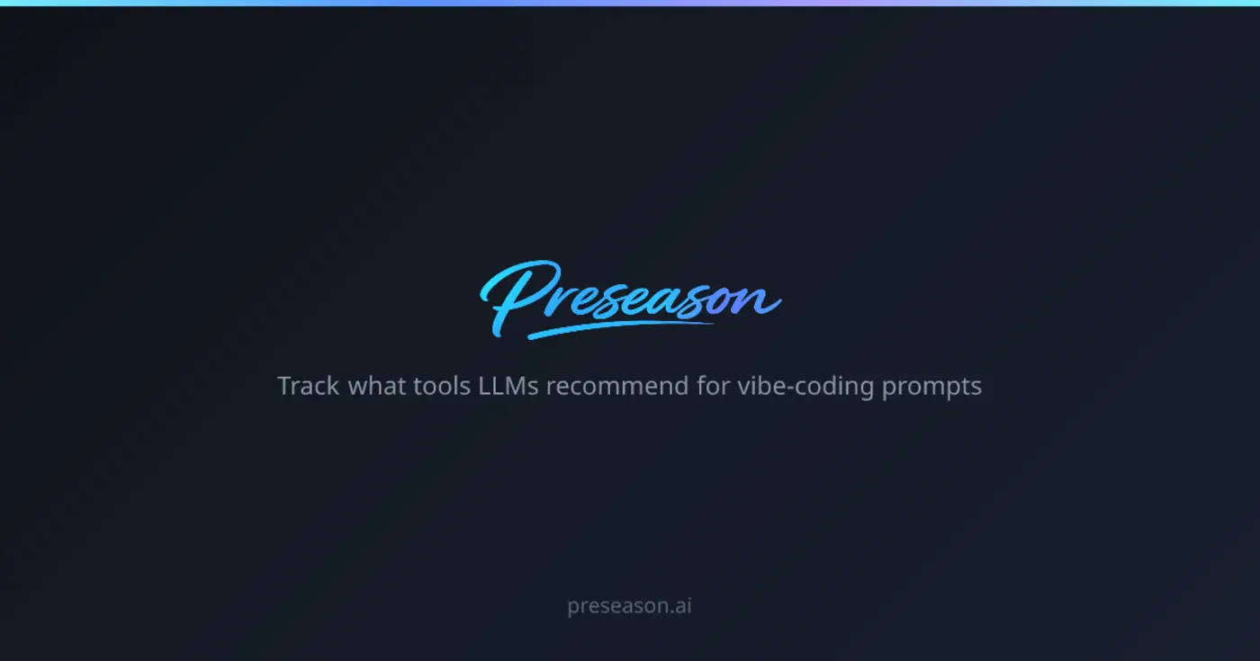 show hn preseasonai opensource benchmark of devtool choices ranked by llm