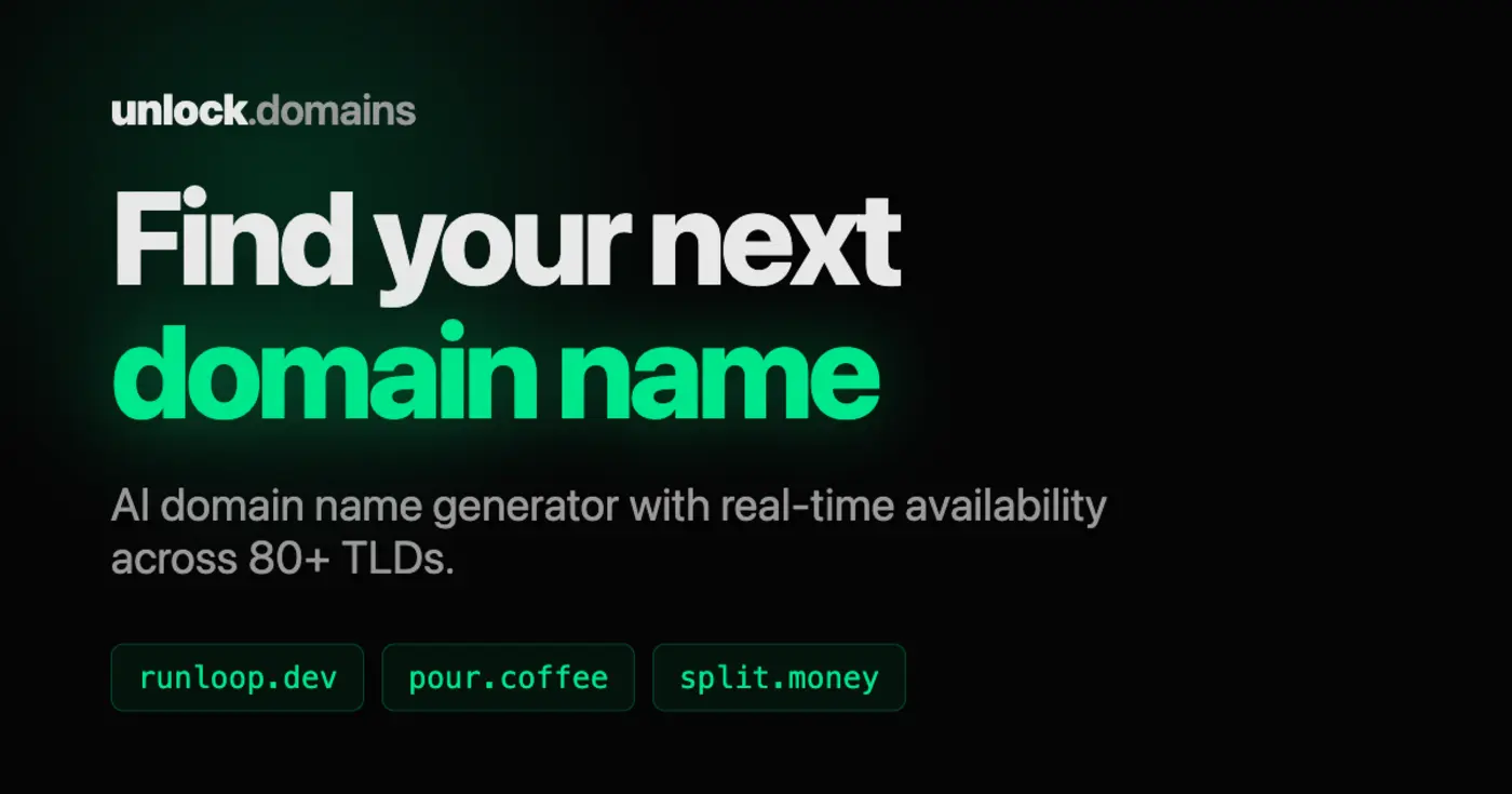 unlockdomains ai domain generator with realtime rdap availability