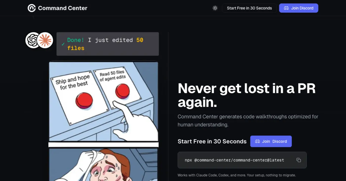 show hn command center the ai coding env for people who care about quality