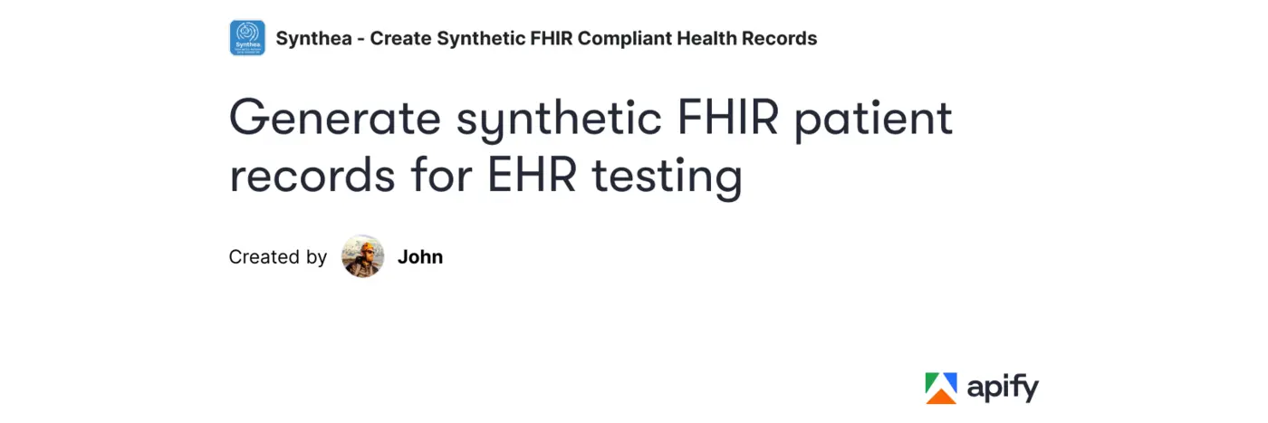 generate synthetic fhir patient records for ehr testing