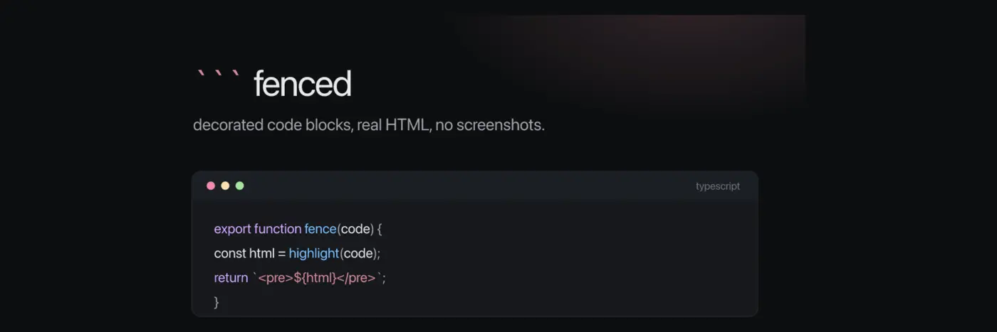 show hn fenced markdown to selfcontained html with decorated code blocks