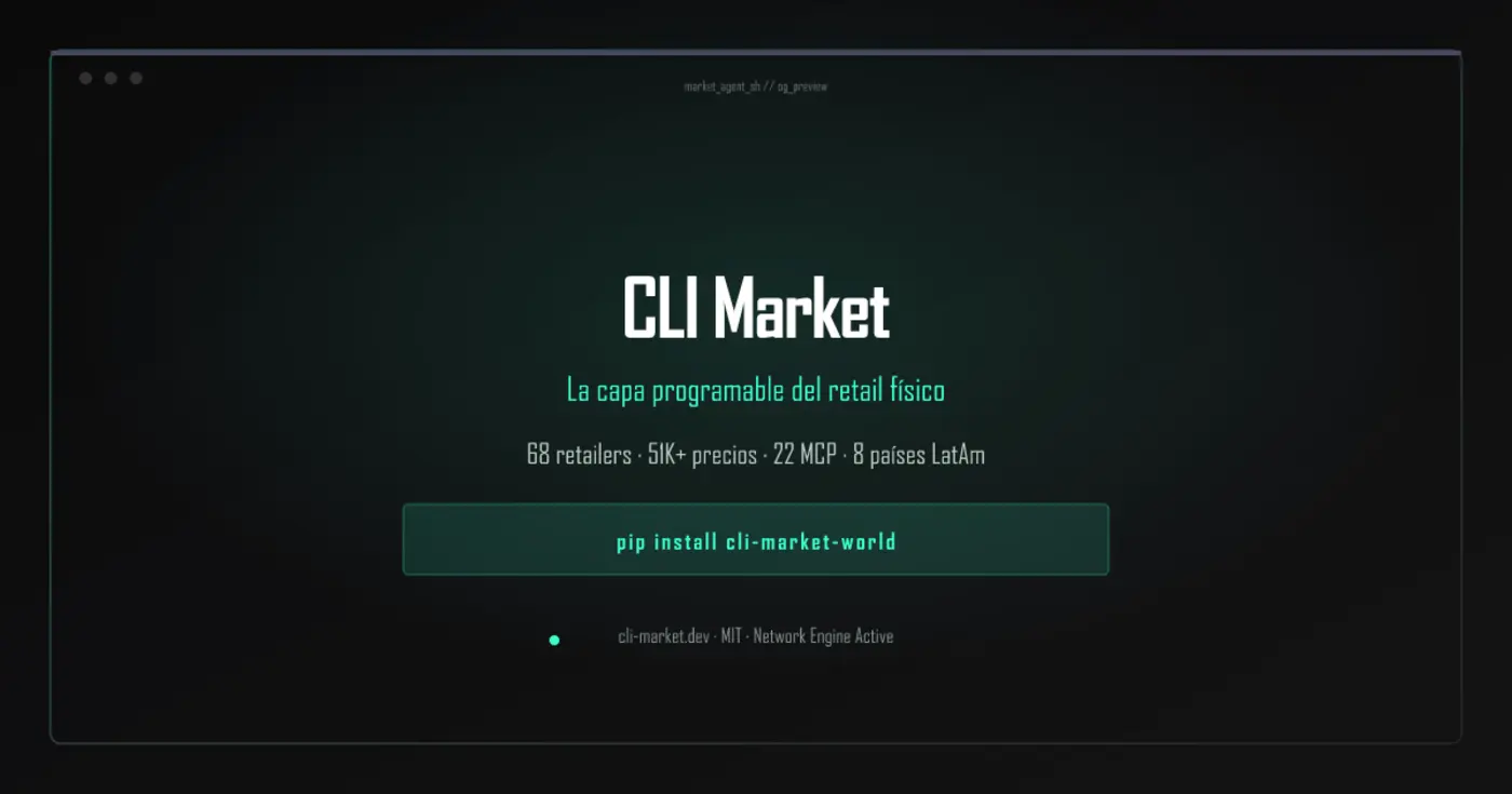 vshow hn cli market commerce infrastructure for ai agents 38 rets 8 counts