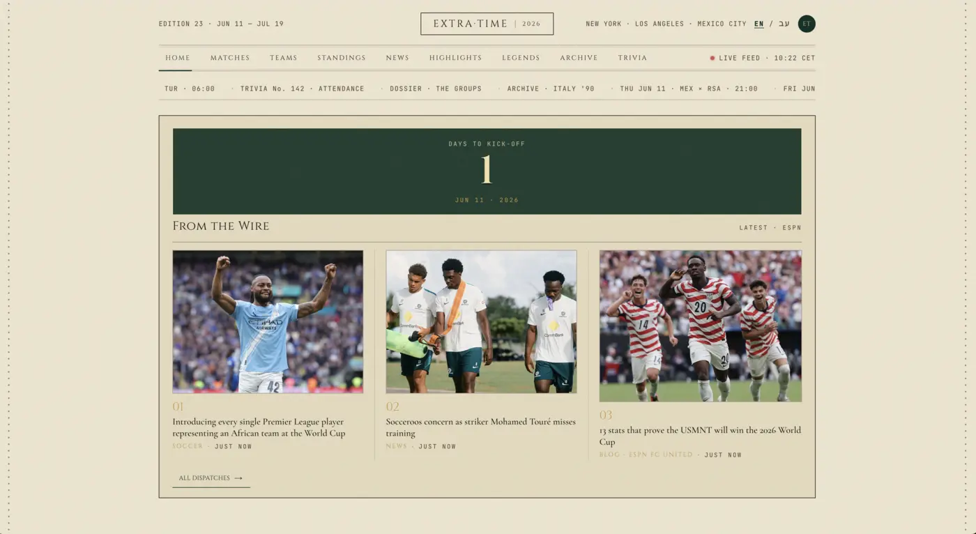 extra time a retronewspaper companion for the 2026 world cup