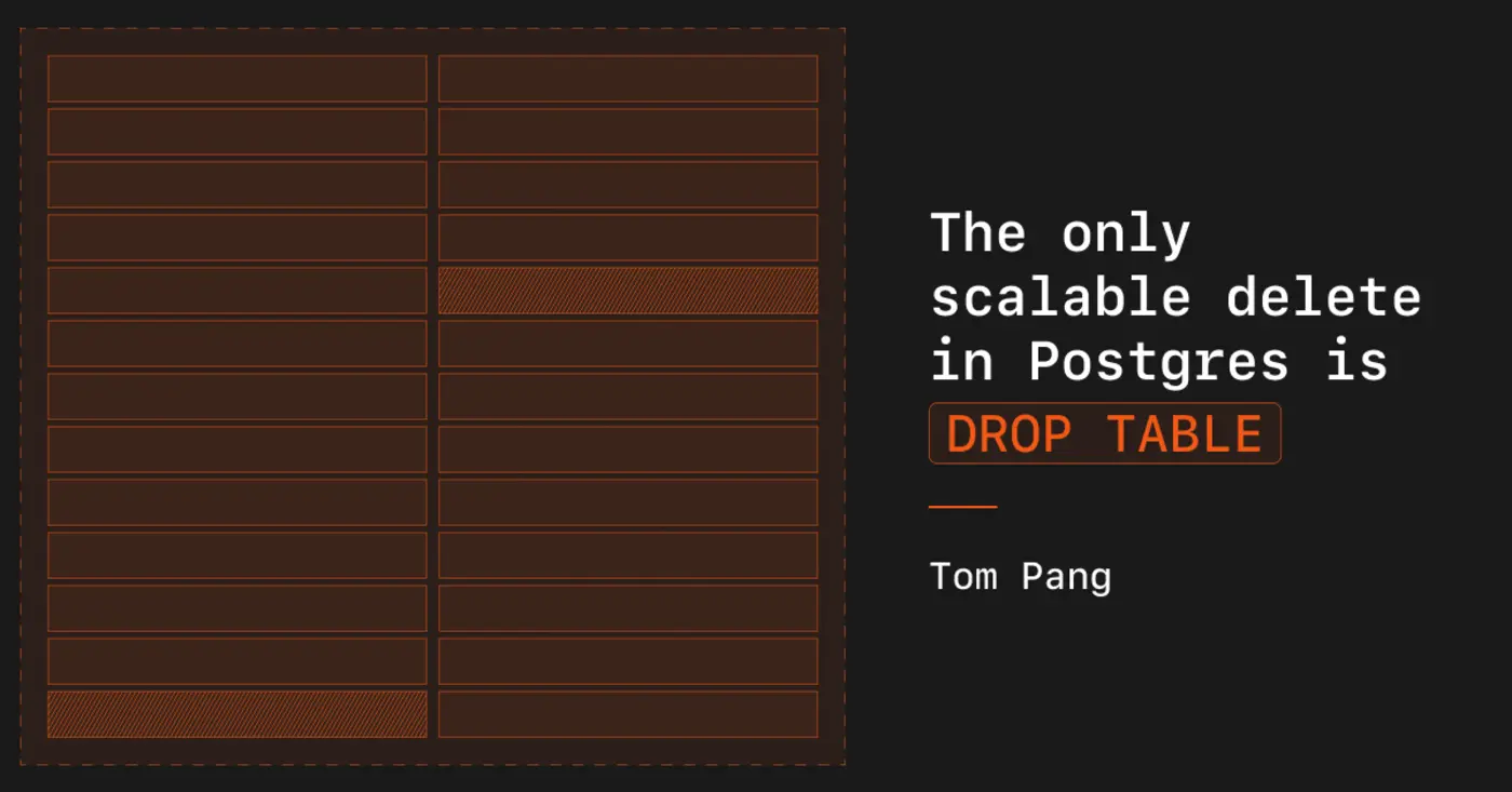 the only scalable delete in postgres is drop table