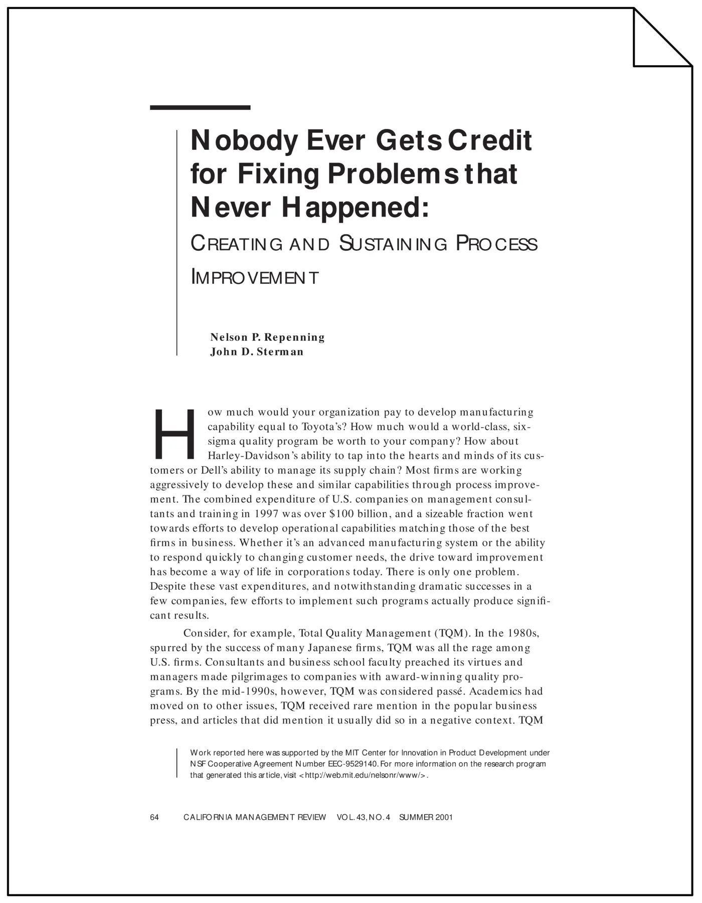 nobody ever gets credit for fixing problems that never happened 2002 pdf