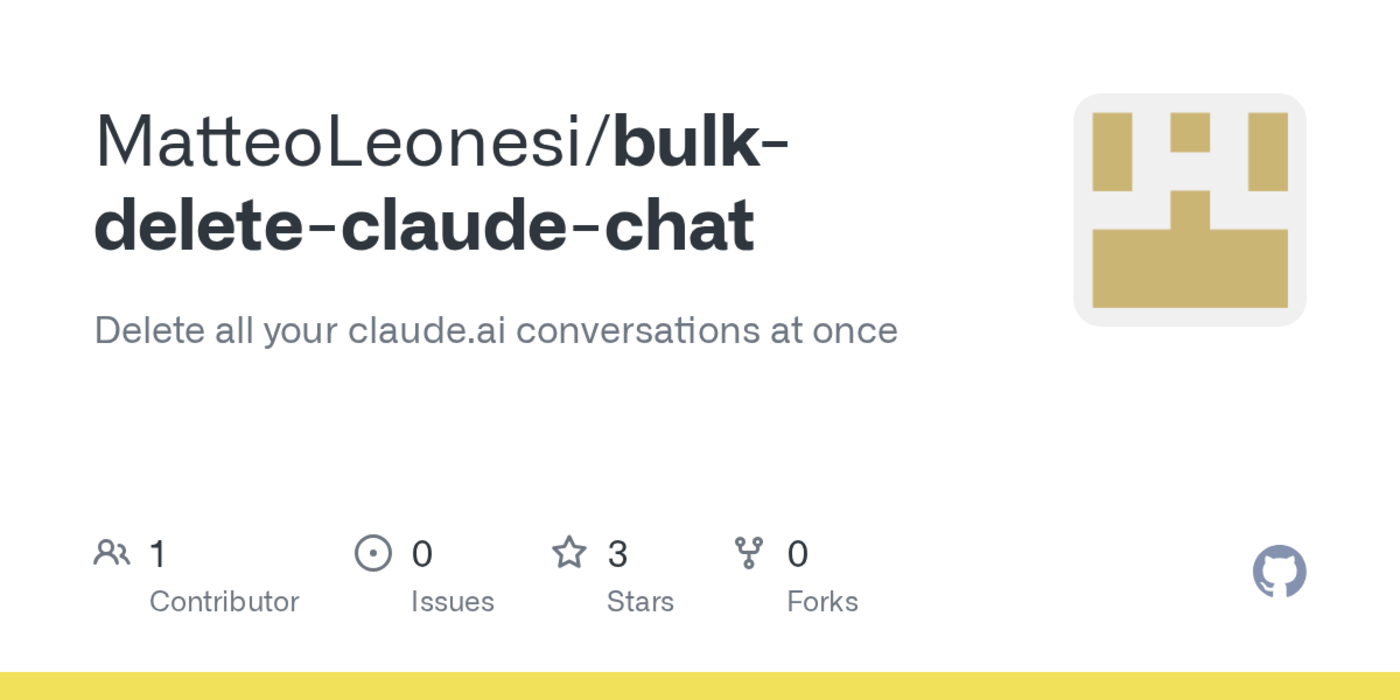 show hn script to bulk delete claude chats from the web ui