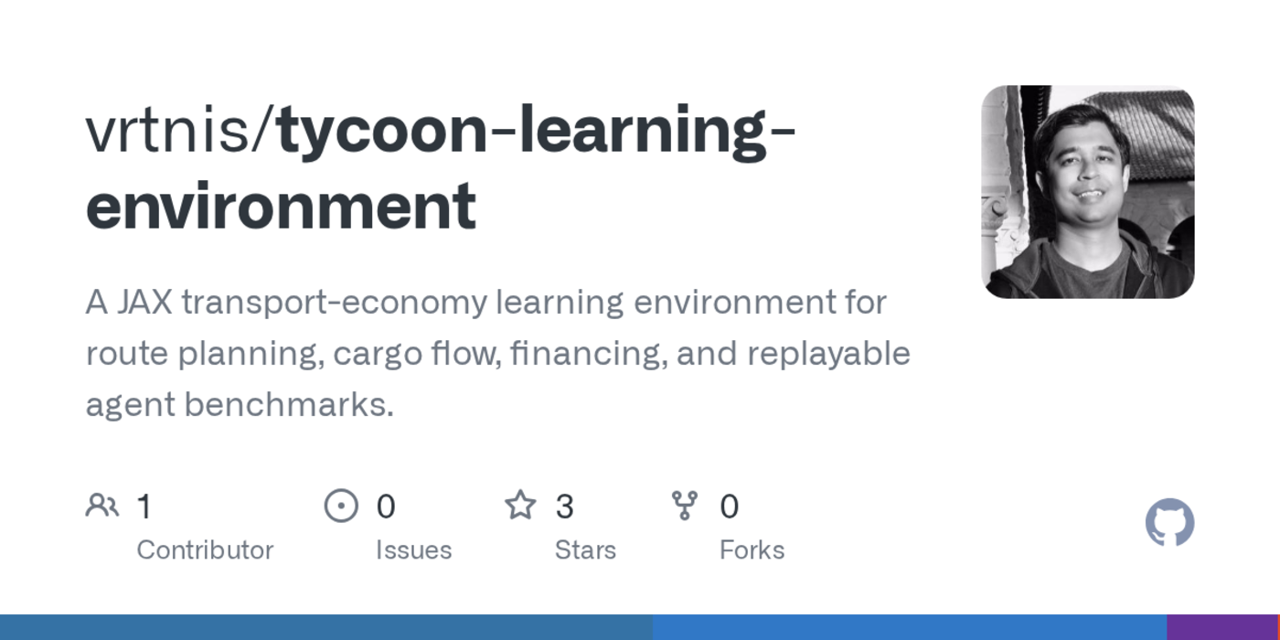 tycoonle a jax reinforcement learning environment for longhorizon planning