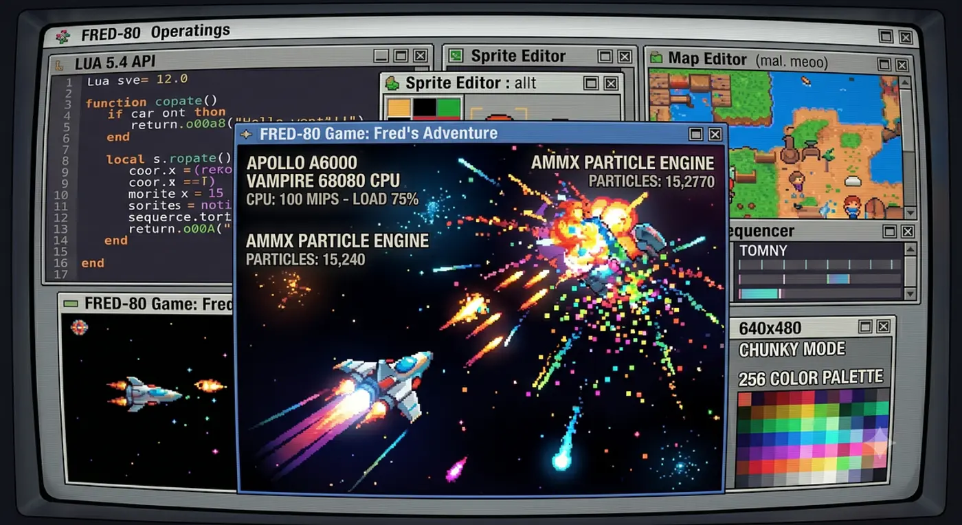 fred80 a fantasy console that runs on real amiga hardware 68080 cpu