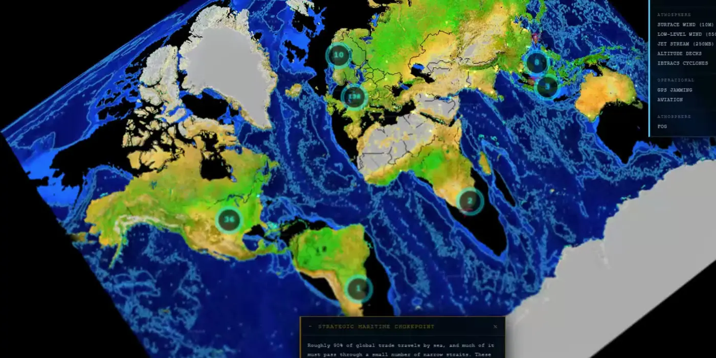 3d mercator earth map that acts as live intelligence platform for shipping