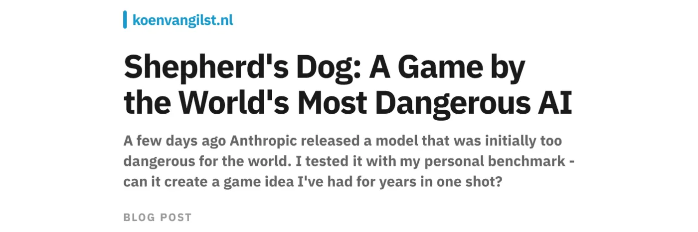 shepherdx27s dog a game by the most dangerous ai model
