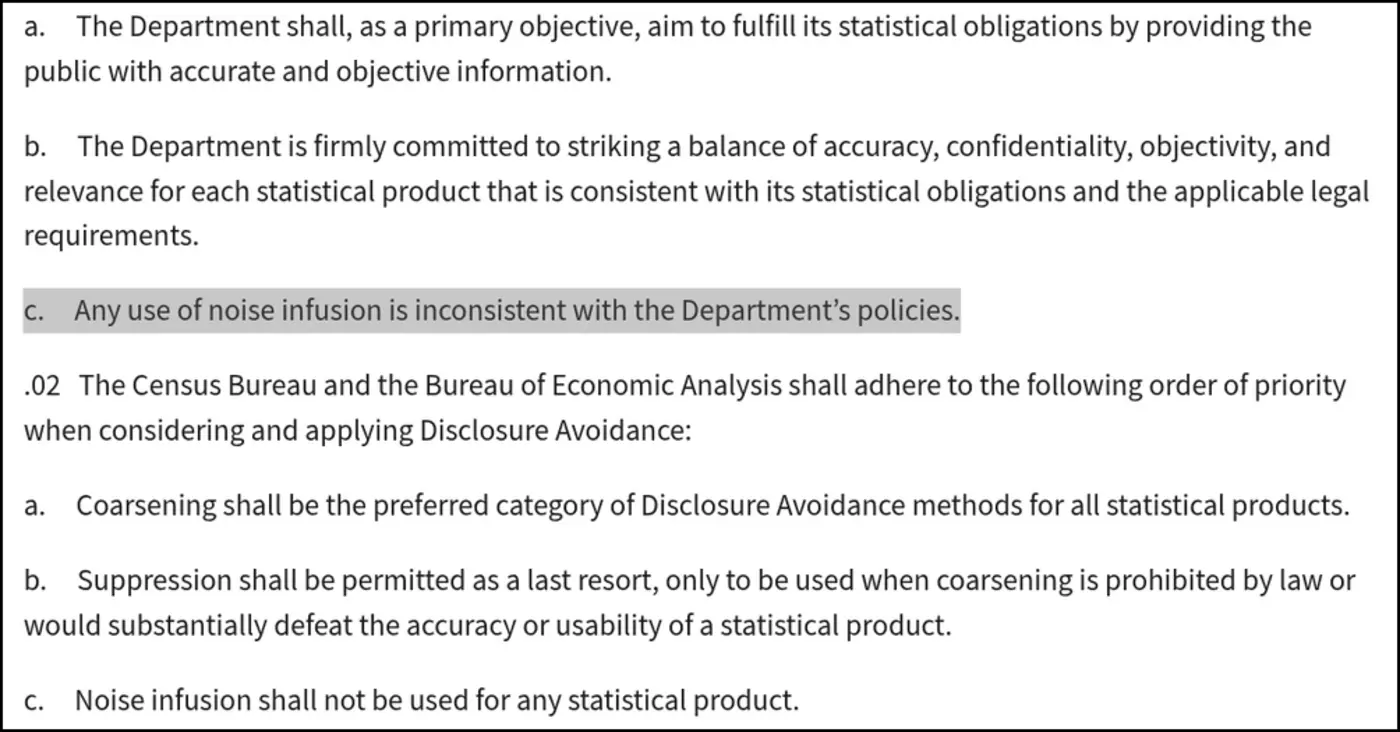 us bans differential privacy in census data