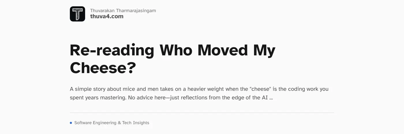 rereading who moved my cheese