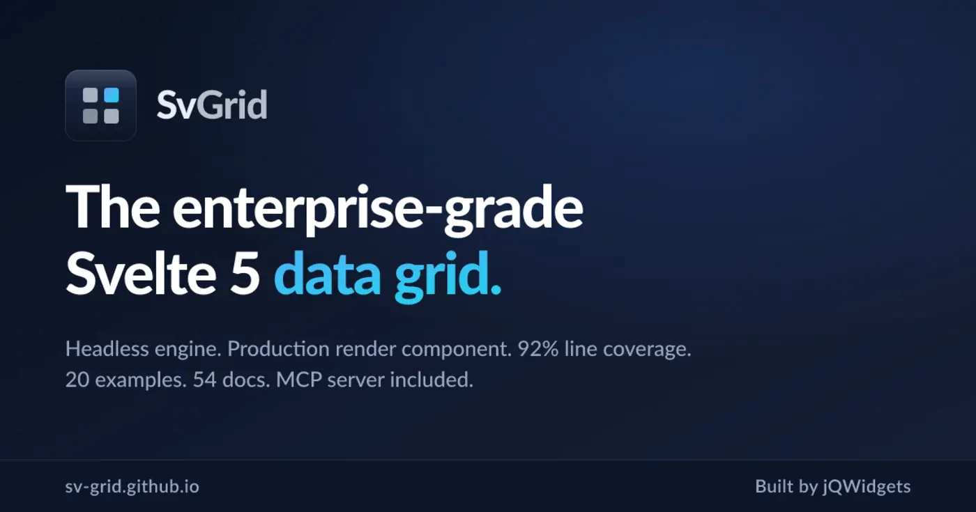 svgrid a svelte 5 data grid with a headless core and an mcp server
