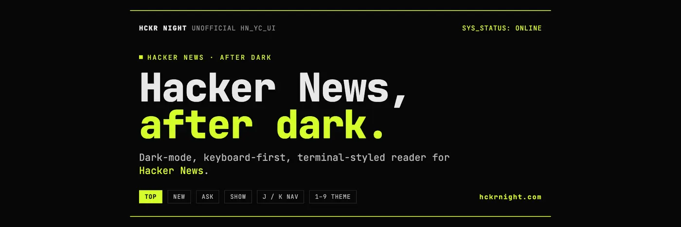 show hn beautiful dark mode for hacker news new for iosandroid