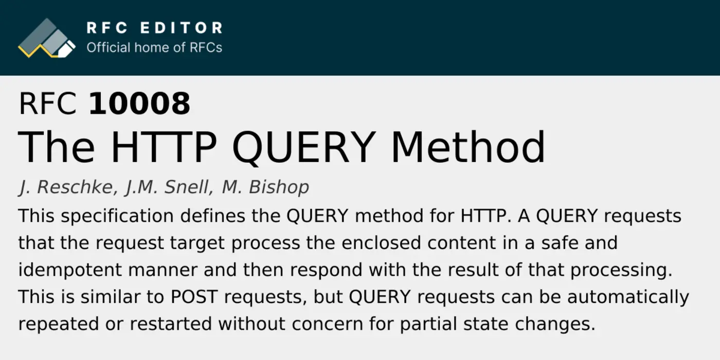 rfc 10008 the http query method