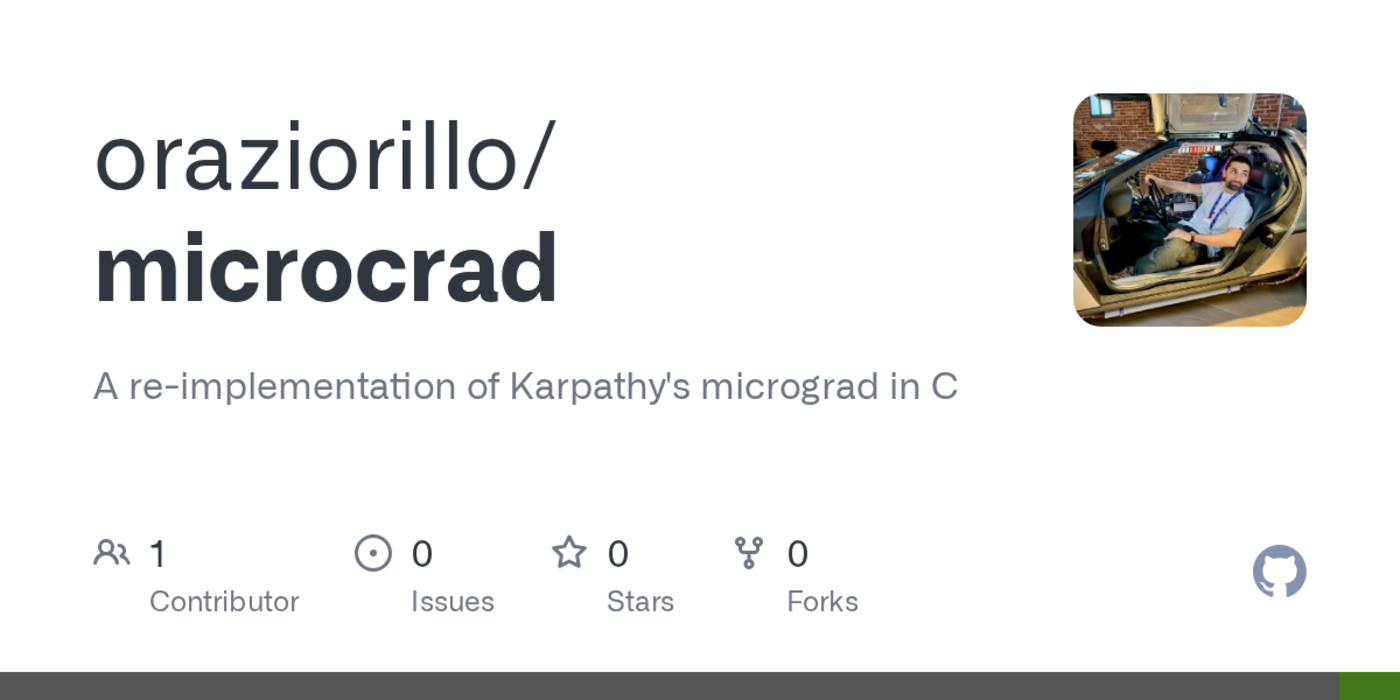 show hn microcrad micrograd reimplemented in c
