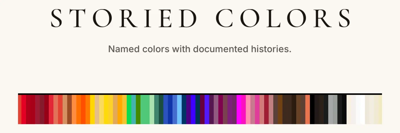 storied colors a catalogue of named colors