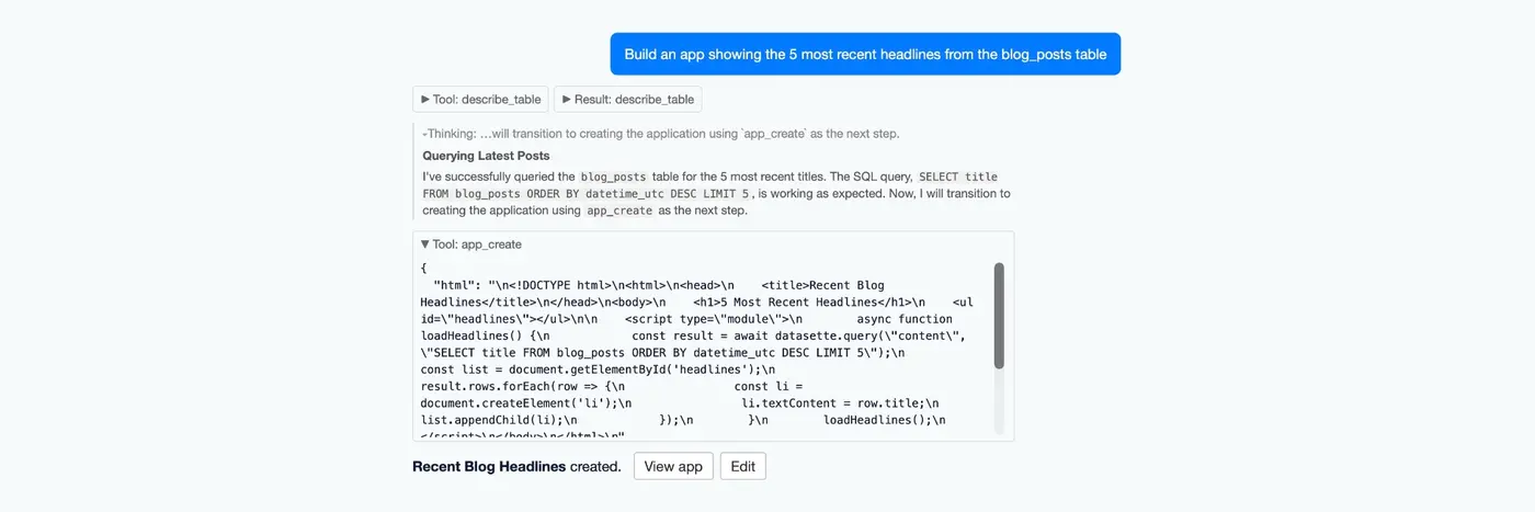 datasette apps host custom html applications inside datasette