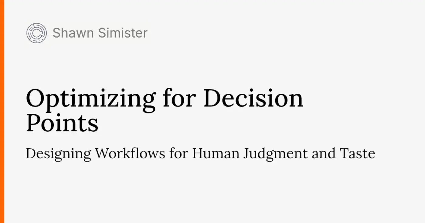 optimizing for decision points