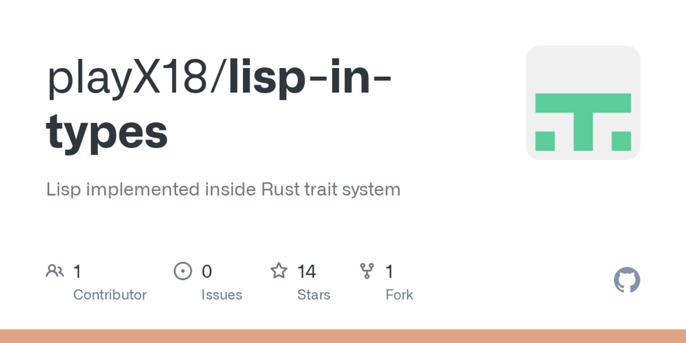 lisp in the rust type system