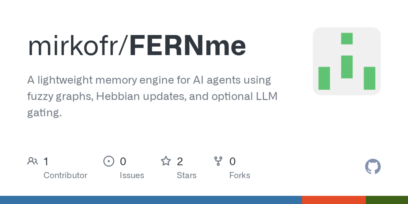 show hn fernme agent memory that updates with zero llm calls