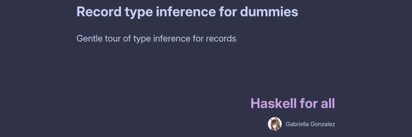 record type inference for dummies