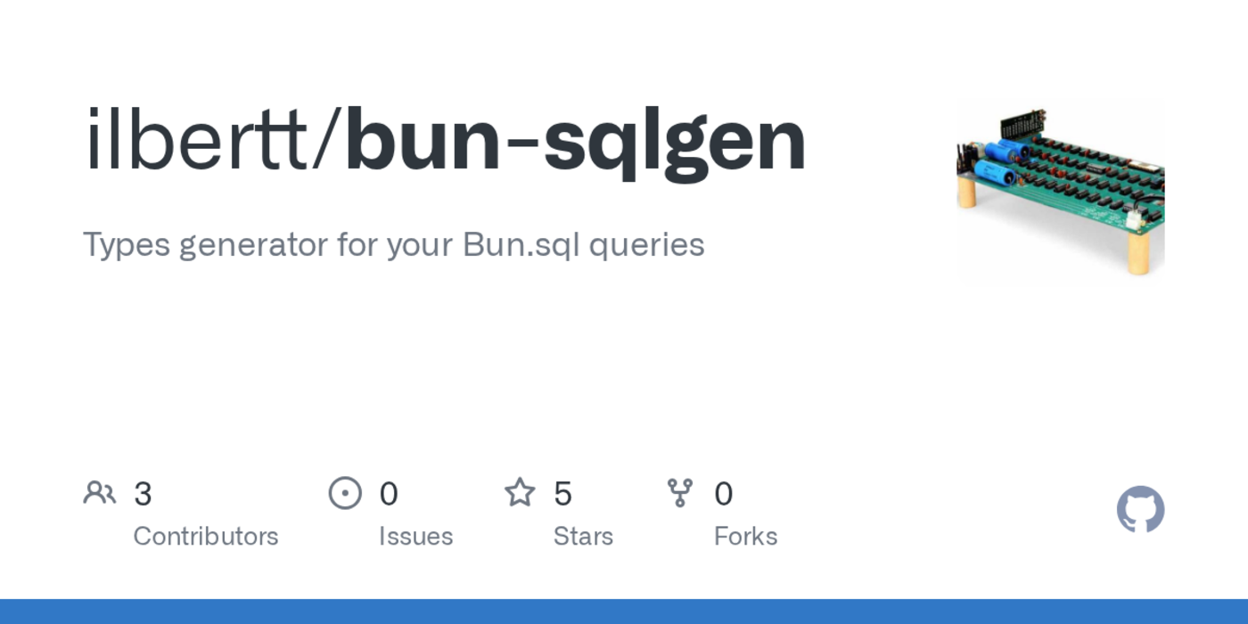 show hn bunsqlgen typesafe raw sql for bun no orm