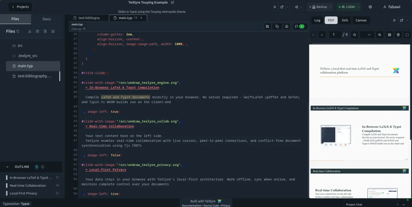 texlyre a localfirst latex and typst web editor